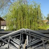 Hala metalica demontabila 7,30 × 28 m, stalpi 6 m (+1,25 m ferme)